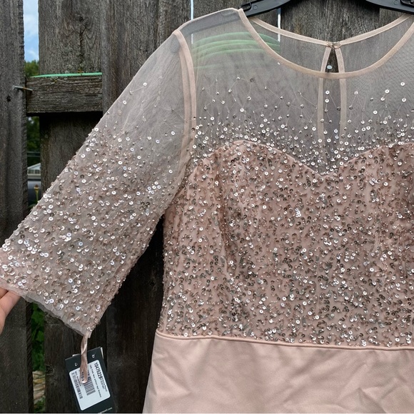 Adrianna Papell Women's Short Dress with Beaded Bodice and Layered - Picture 7 of 16